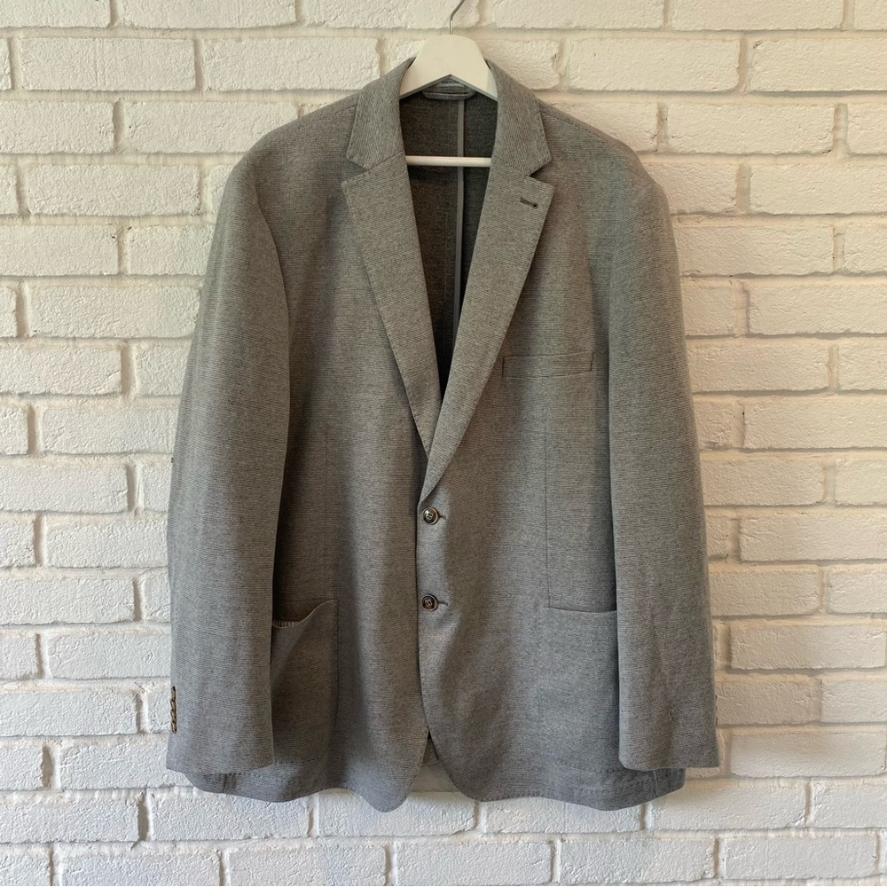 PETER MILLAR Crown Men's Birdseye Knit Soft Blazer Jacket Coat Gray Size XXL